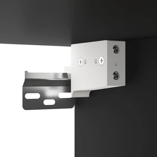 Огледален шкаф с LED, черен, 76x15x55 см