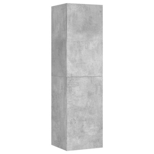 ТВ шкаф, бетонно сив, 30,5x30x110 см, инженерно дърво