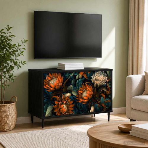 ТВ шкаф LOCHEM 69 x 33 x 50,5 см Черен дъб Инженерна дървесина