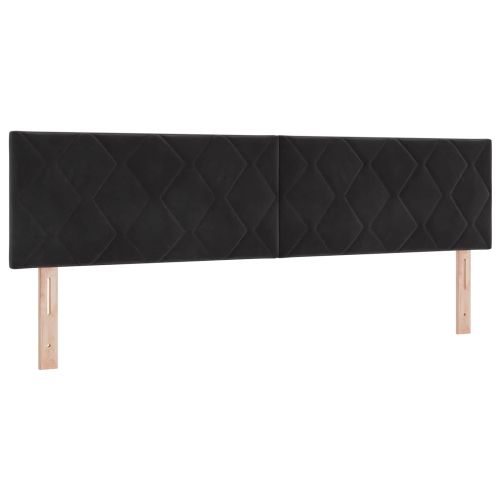 Отоман с матрак и LED с LED ленти Черно 180 x 200 cm Кадифе