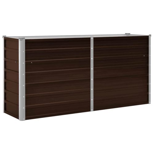 Градинска висока леха кафява 160x40x77 см поцинкована стомана