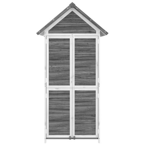 Градинска барака за инструменти сива 89x52,5x175 см бор масив