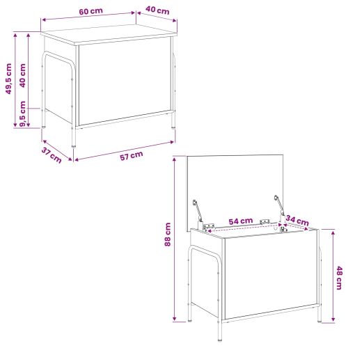 Кутия за съхранение Дъб сонома 80 x 40 x 49,5 см
