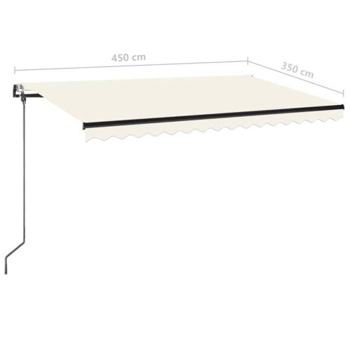 Автоматичен сенник LED сензор за вятър 450x350 см кремав