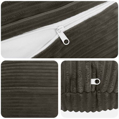 Калъфка за възглавница 2 pcs HEERLEN Антрацит Ø 60 cm кордурой