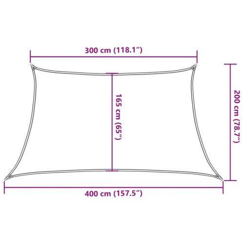 Сенник за платно 160 г/м² трапецовиден светлосив 3/4x2 м HDPE