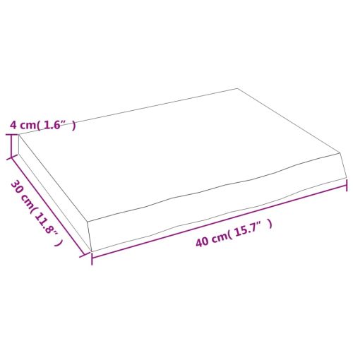 Плот за баня тъмнокафяв 40x30x(2-4) см обработено масивно дърво