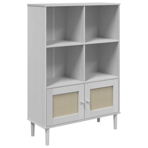 Библиотека SENJA ратанова визия бяла 90x35x130 см бор масив
