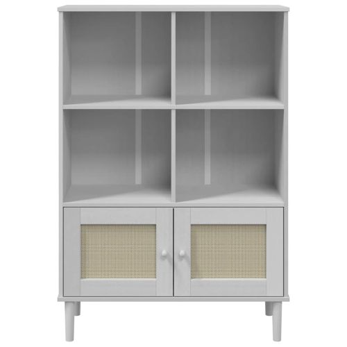 Библиотека SENJA ратанова визия бяла 90x35x130 см бор масив
