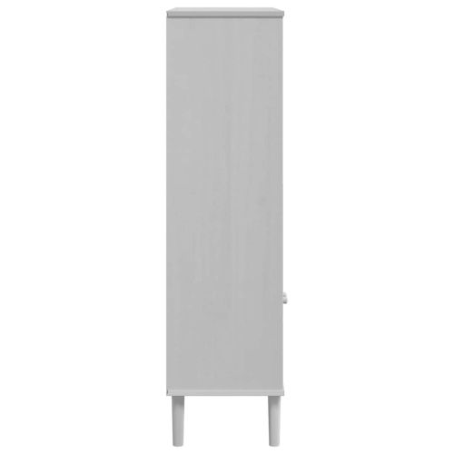 Библиотека SENJA ратанова визия бяла 90x35x130 см бор масив