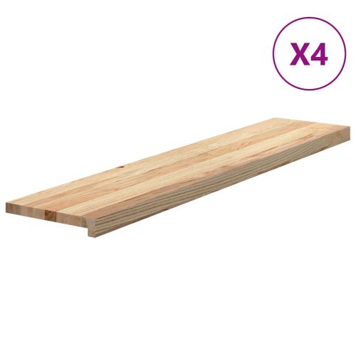Стълбищни стъпала, 4 бр, 120x25x2 см, необработен масивен дъб