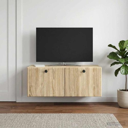 Стенно монтиран ТВ шкаф 78,5 x 31 x 30 см Дъб сонома