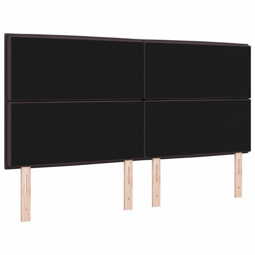 LED глава с LED ленти с таблото Тъмен кафяв 180 cm текстил