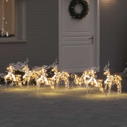 LED елени 7 бр. Многоцветен 42 x 15 x 64 см PET