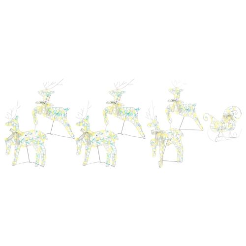 LED елени 7 бр. Многоцветен 42 x 15 x 64 см PET
