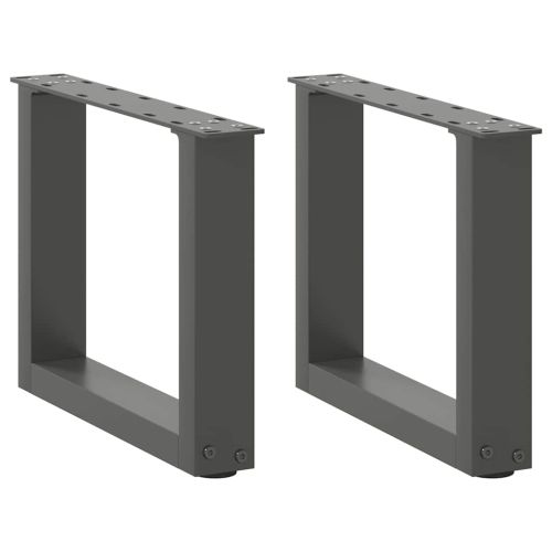 Крака за масичка за кафе, U-образни, 2 бр., антрацит, 30x(30-31) см, стомана
