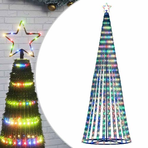 LED коледна елха 475 светодиода Цветни 247 см