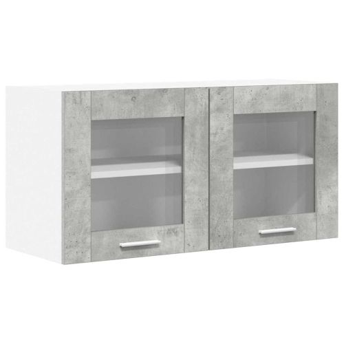 Висящ шкаф Бетон сив и бяло 80 x 31 x 40 см Инженерна дървесина