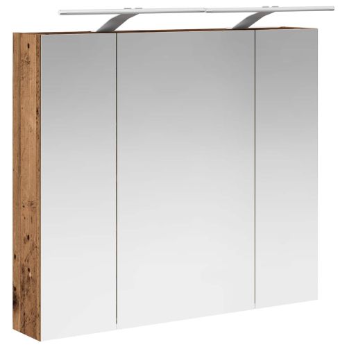 Шкаф с огледало за баня Старо дърво 80 x 14.5 x 70 см