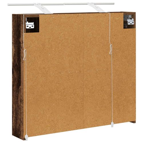 Шкаф с огледало за баня Старо дърво 80 x 14.5 x 70 см
