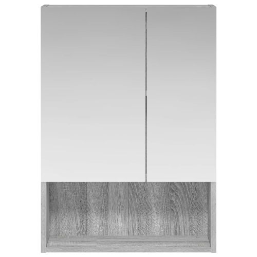 Шкаф с огледало за баня Сив Сонома 50 x 14,5 x 70 см