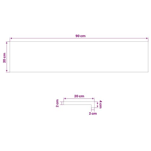 Парапети за прозорци 2 бр. Кафяво 90 x 20 x 2 cm Солидно бук