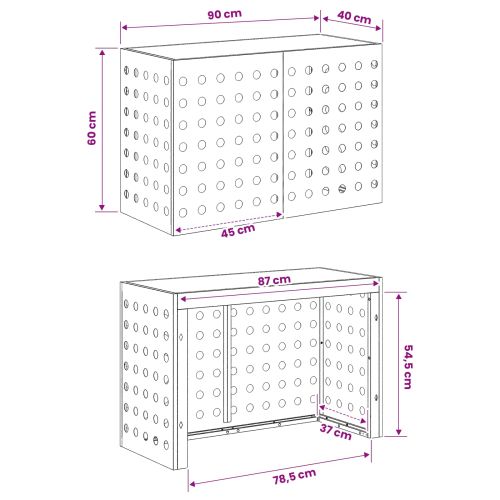 Покритие за климатик Бяло 90 x 40 x 60 см Стомана