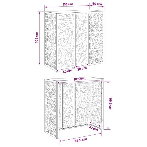 Покритие за климатик Черно 110 x 50 x 105 см Стомана