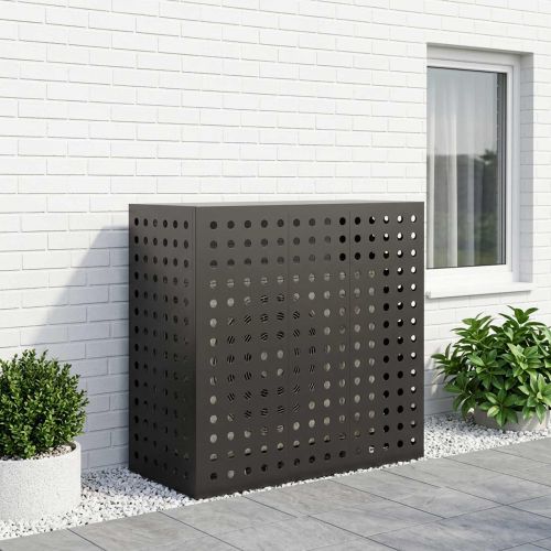 Покритие за климатик Черно 110 x 50 x 105 см Стомана