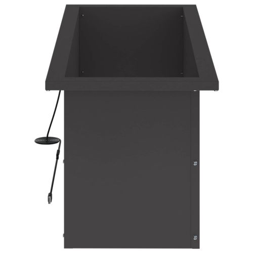 Градинска кашпа с LED осветление Черно 30 x 80 x 30 см Стомана