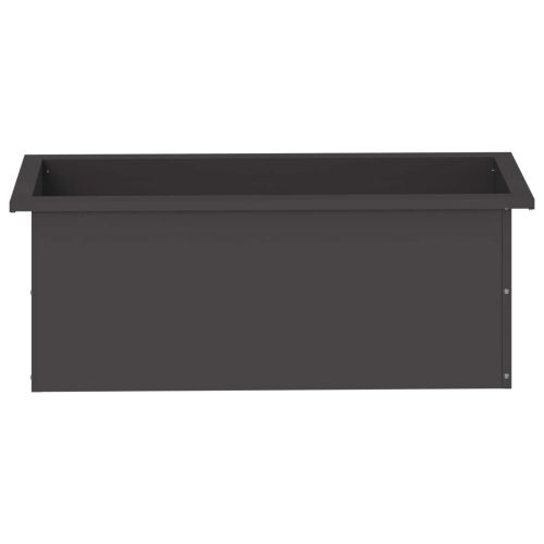 Градинска кашпа с LED осветление Черно 30 x 80 x 30 см Стомана
