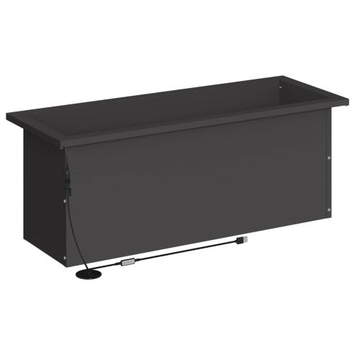 Градинска кашпа с LED осветление Черно 30 x 80 x 30 см Стомана