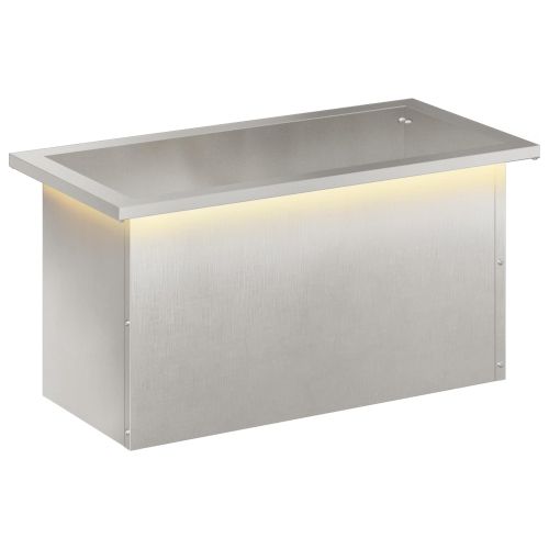 Градинска кашпа с LED осветление Сребристо 30 × 60 × 30 см