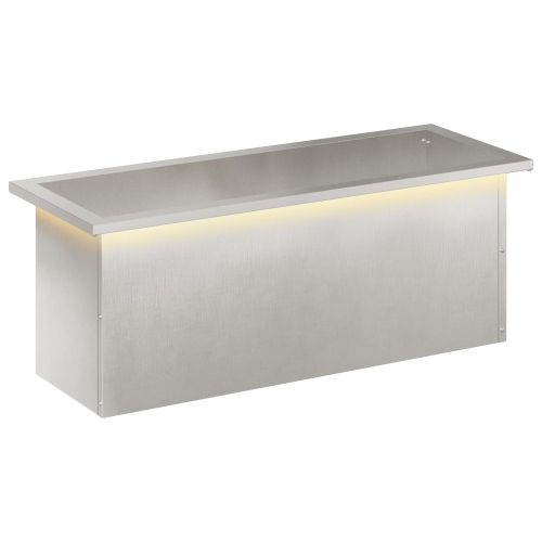 Градинска кашпа с LED осветление Сребристо 30 x 80 x 30 см