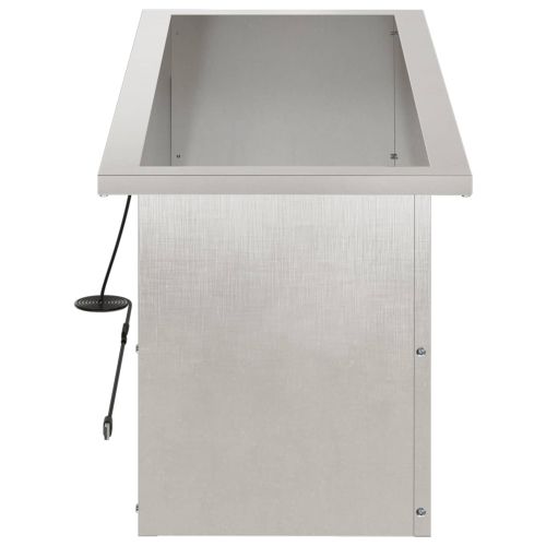 Градинска кашпа с LED осветление Сребристо 30 x 80 x 30 см