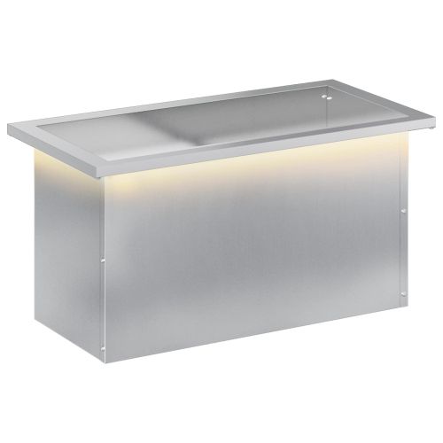 Градинска кашпа с LED осветление Сребристо 30 × 60 × 30 см