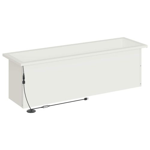 Градинска кашпа с LED осветление 2 бр. Бяло 30 × 100 × 30 см