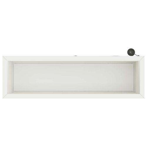 Градинска кашпа с LED осветление 2 бр. Бяло 30 × 100 × 30 см