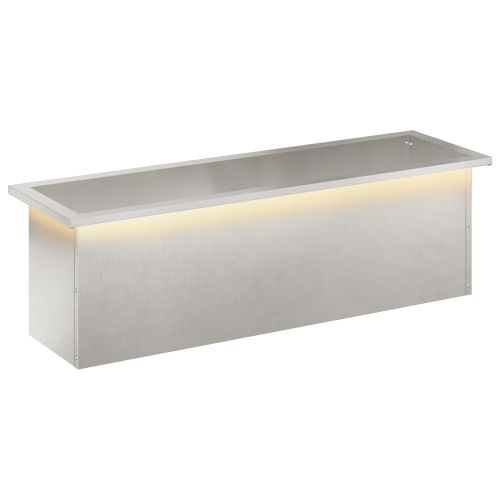 Градинска кашпа с LED осветление Сребристо 30 x 100 x 30 см