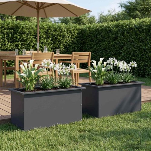 Градинска кашпа с LED осветление 2 бр. Антрацит 40 x 80 x 40 cm