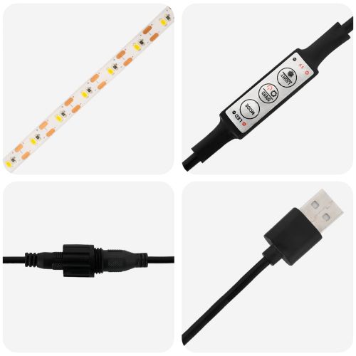 Градинска кашпа с LED осветление 2 бр. Ръждясало