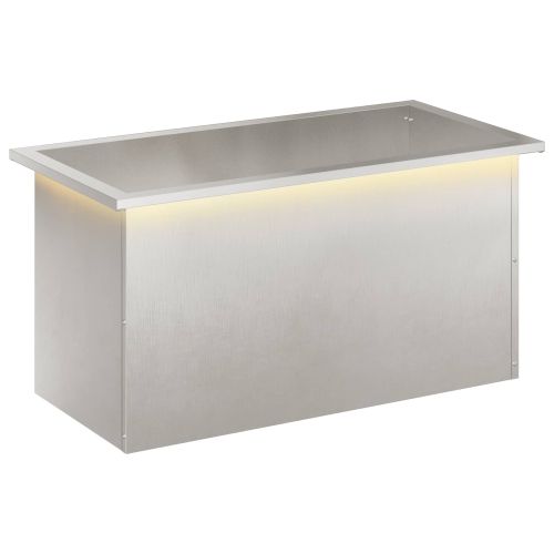 Градинска кашпа с LED осветление Сребристо 40 x 80 x 40 cm