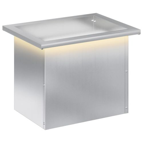 Градинска кашпа с LED осветление Сребристо 30 x 40 x 30 см