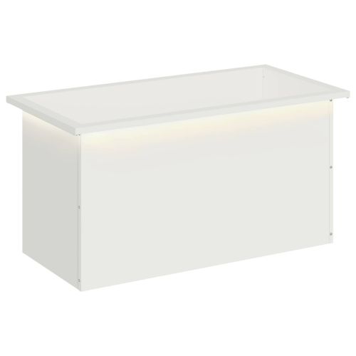 Градинска кашпа с LED осветление Бяло 40 x 80 x 40 cm Стомана