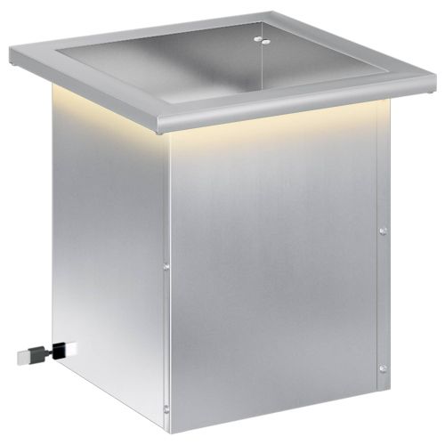 Градинска кашпа с LED осветление Сребристо 30 x 30 x 30 cm