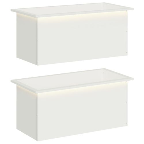 Градинска кашпа с LED осветление 2 бр. Бяло 40 x 80 x 40 cm