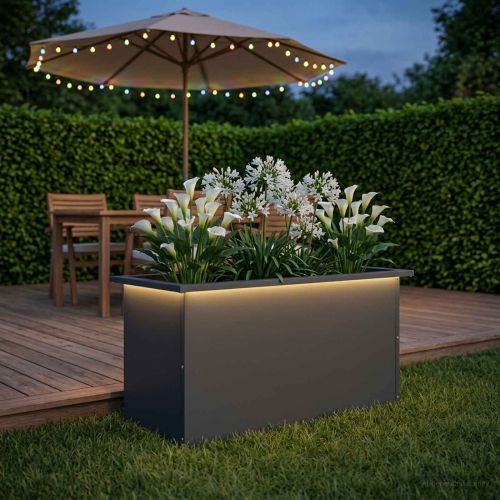 Градинска кашпа с LED осветление Антрацит 40 x 80 x 40 cm