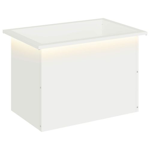 Градинска кашпа с LED осветление Бяло 40 x 60 x 40 см Стомана