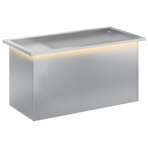 Градинска кашпа с LED осветление Сребристо 40 x 80 x 40 cm