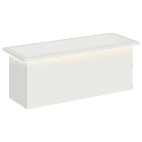 Градинска кашпа с LED осветление Бяло 30 x 80 x 30 см Стомана